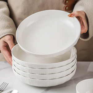 高级感盘子菜盘家用2024新款陶瓷餐盘碟子好看的深盘餐具碗碟套装