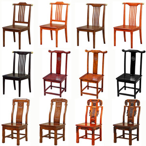 实木椅子家用牛角椅三件套茶椅新中式官帽椅茶几餐厅酒店工程餐椅
