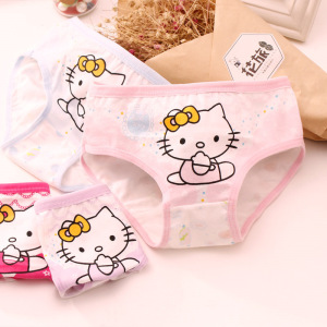 000人付款淘宝hello kitty/凯蒂猫女生内裤纯棉三角小学生平角裤中腰