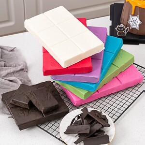 烘焙蛋糕淋面专用黑白彩色1公斤大块巧克力块大板块原料代可可脂