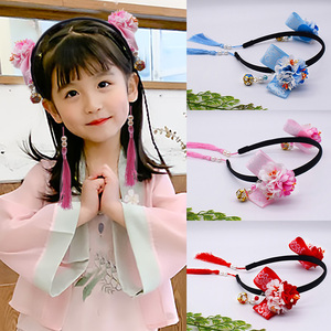 女童汉服头饰头箍古风儿童女孩发饰中式短发女宝耳环宝宝唐装发箍