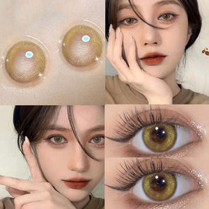 2020新款溏心蛋棕色美瞳女网红款金色混血年抛小直径半年抛艾魅jl