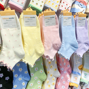 4件包邮 韩国进口袜子kikiya可爱卡通少女袜动漫气球小熊中筒棉袜