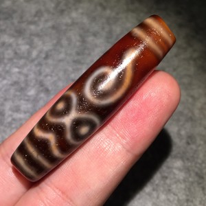 贡藏天珠 西藏天珠红肉玛瑙料般若法眼天珠 项链锁骨链吊坠