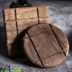 桐木烧 木质日式实木隔热垫 创意家用砂锅餐垫  餐桌防烫木圆垫