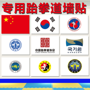 跆拳道馆墙贴装饰中国旗韩国武术协会世界教室装饰墙贴学校海报纸