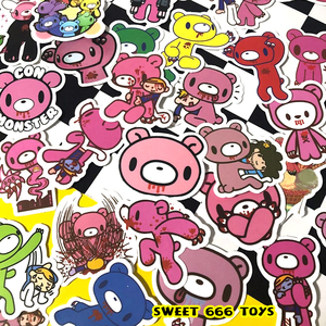 暴力熊gloomy 行李箱贴纸装饰笔记本电脑手机壳防水贴画粉色卡通