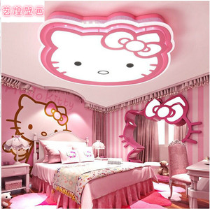 hello kitty猫主题儿童房壁纸男孩女孩卧室卡通小猪佩奇背景墙纸