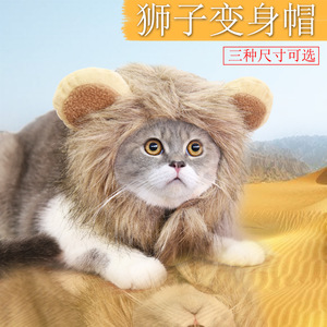 网红猫咪头饰狮子变身装宠物帽子猫咪帽子搞笑可爱秋冬网红抖音