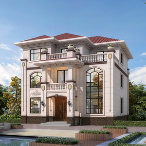 c7561新款农村三层欧式豪华高端别墅设计图纸复式挑空网红小洋楼