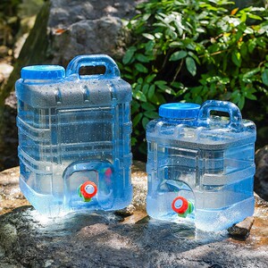 户外pc立式方形水桶装水容器大容量家用储水用带水龙头厨房饮水桶