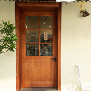 定制客厅卧室单扇平开室内门樟子松纯原木材质烘焙坊面包店实木门