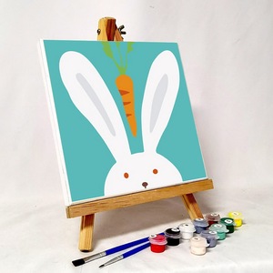小兔子diy数字油画 儿童幼儿园小学生手工填色画画丙烯填充油彩画