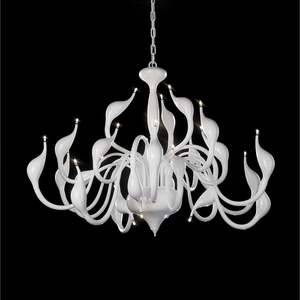 后现代简约铁艺天鹅灯 北欧创意艺术客厅吊灯 卧室装饰白色黑灯具
