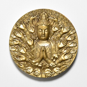 2014年沈阳造币 千手观音菩萨纪念大铜章  实物豹子号保真