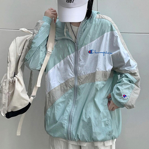 champion冠军防晒衣女立领连帽情侣夹克外套男拉链开衫宽松日版潮