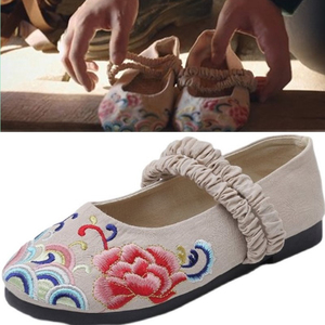 流光之城司藤景甜同款绣花布鞋女平底秦放张彬彬古风配汉服的鞋子