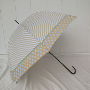 日系小清新条纹雨伞长柄直杆晴雨兼用公主洋伞长柄女伞手开直柄伞