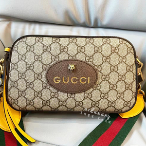 【51现货】gucci古奇新款双g虎头相机包红绿宽肩带单肩斜挎包包女