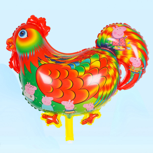 大公鸡小鸡铝膜气球卡通动物造型儿童玩具过生日派对布置装饰佩奇