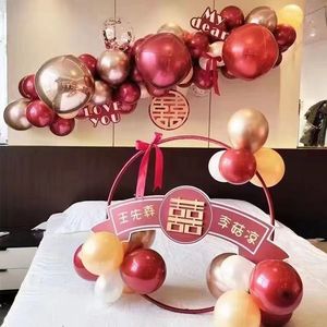 婚房圈婚气球环拼接款气球造型铝环庆气球装饰创意气球派对布置