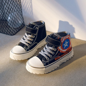 男童帆布鞋7新款潮流童鞋5小男孩高帮板鞋4-12岁儿童百搭休闲鞋10