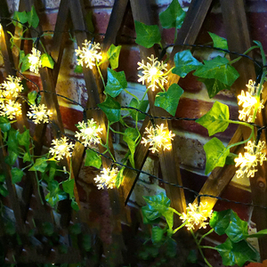 太阳能雪花灯串彩灯户外装饰天阳台露台圣诞树布置庭院花园围栏杆
