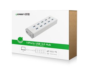 绿联 USB3.0分线器 高速一拖十HUB10口集线器 20297 一拖七CR117