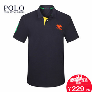 美国保罗polo专柜正品短袖t恤纯色polo衫休闲修身纯棉男士翻