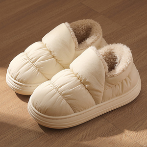 羽绒棉拖鞋女士冬季包跟2023新款加绒厚保暖室内家居防水月子棉鞋