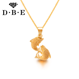 dbe珠宝黄金吊坠足金双鱼星座时尚魅力系列计价首饰吊坠包邮