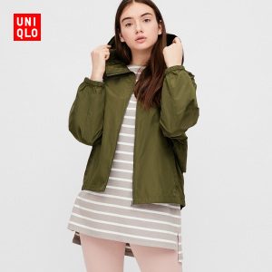 优衣库 女装 军绿色风衣短款  427064 uniqlo