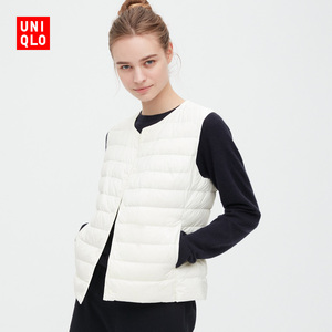 优衣库女装高级轻型羽绒便携式背心(圆领v领两穿马甲户外) 453275