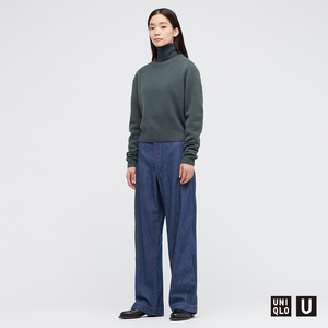 春秋【uniqlo u】女装宽松牛仔裤阔腿裤(优衣库神裤 )
