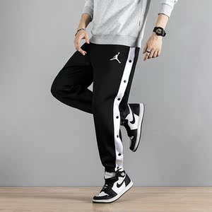nike耐克aj排扣裤子男女全开纽扣夏季运动宽松束脚裤卫裤篮球长裤