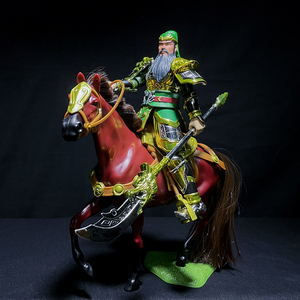 三国关羽手办关节可动古代兵人6寸玩偶五虎将关云长塑料模型摆件