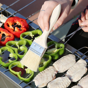 烧烤油刷子 耐高温木柄调料刷烘培油刷酱刷 户外烧烤工具