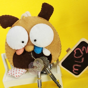 免裁剪不织布手工布艺diy材料包小怪兽钥匙包满包邮手工作业