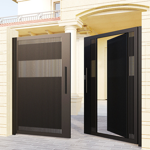 新中式入户别墅庭院大门双开门单对开栅栏门现代花园院子门可定制