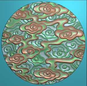 精雕图祥云满云圆牌背面底纹吉祥云bmp玉雕图46牌灰度图挂件