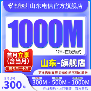 中国山东电信宽带安装套餐新装办理济南青岛电信千兆宽带全省可办