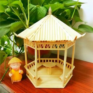 筷子手工制作diy凉亭成品一次性筷子竹签特色工艺品亭子学生手工