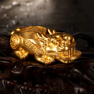 雅俪珠宝古法黄金貔貅手把件男士999足金家居摆件纯金正品送老公