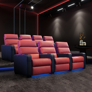 私人高端别墅家庭影院沙发真皮地下影音室影视厅电动智能按摩座椅