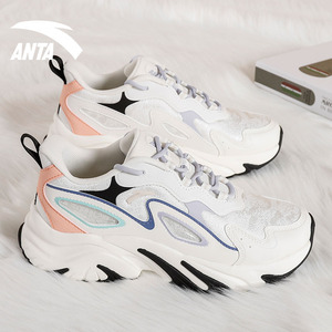 安踏休闲鞋女鞋官方正品2022春季新款兔子鞋潮流增高运动老爹鞋女