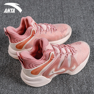 安踏篮球鞋男鞋2022春季新款粉色签名款专业实战减震耐磨运动鞋