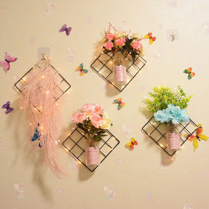 客厅房间墙面装饰品ins轻奢墙壁装饰花藤挂件创意植物挂花小摆件