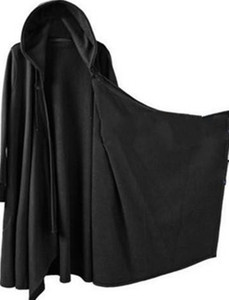 韩版发型师潮男暗黑长款刺客个性开衫斗篷长款大码外套男披风大衣