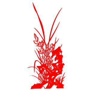 d016兰花植物幽兰花鸟剪纸刻纸毛毡无纺布中国风镂空剪纸成品