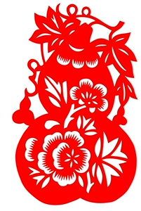 fe39葫芦学生剪纸作业纸质宣纸不干胶无纺布窗花贴纸画镂空成品